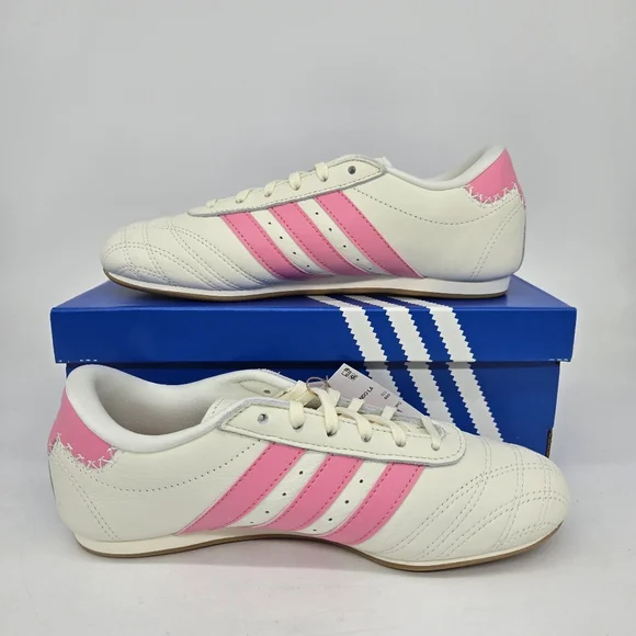 New adidas Taekwondo Off White Bliss Pink Big Girls Shoes Size 5.5 - Picture 4 of 8